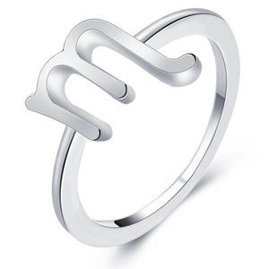 Zodiac Symbol Silver Ring -  Scorpio